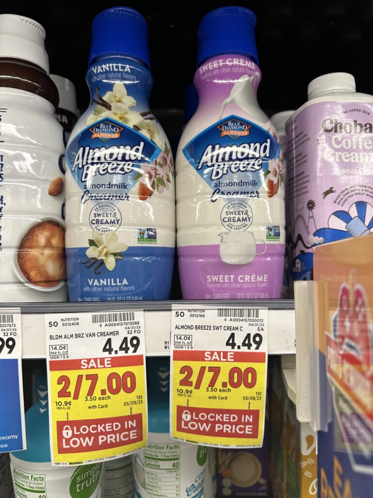 almond breeze creamer kroger shelf image