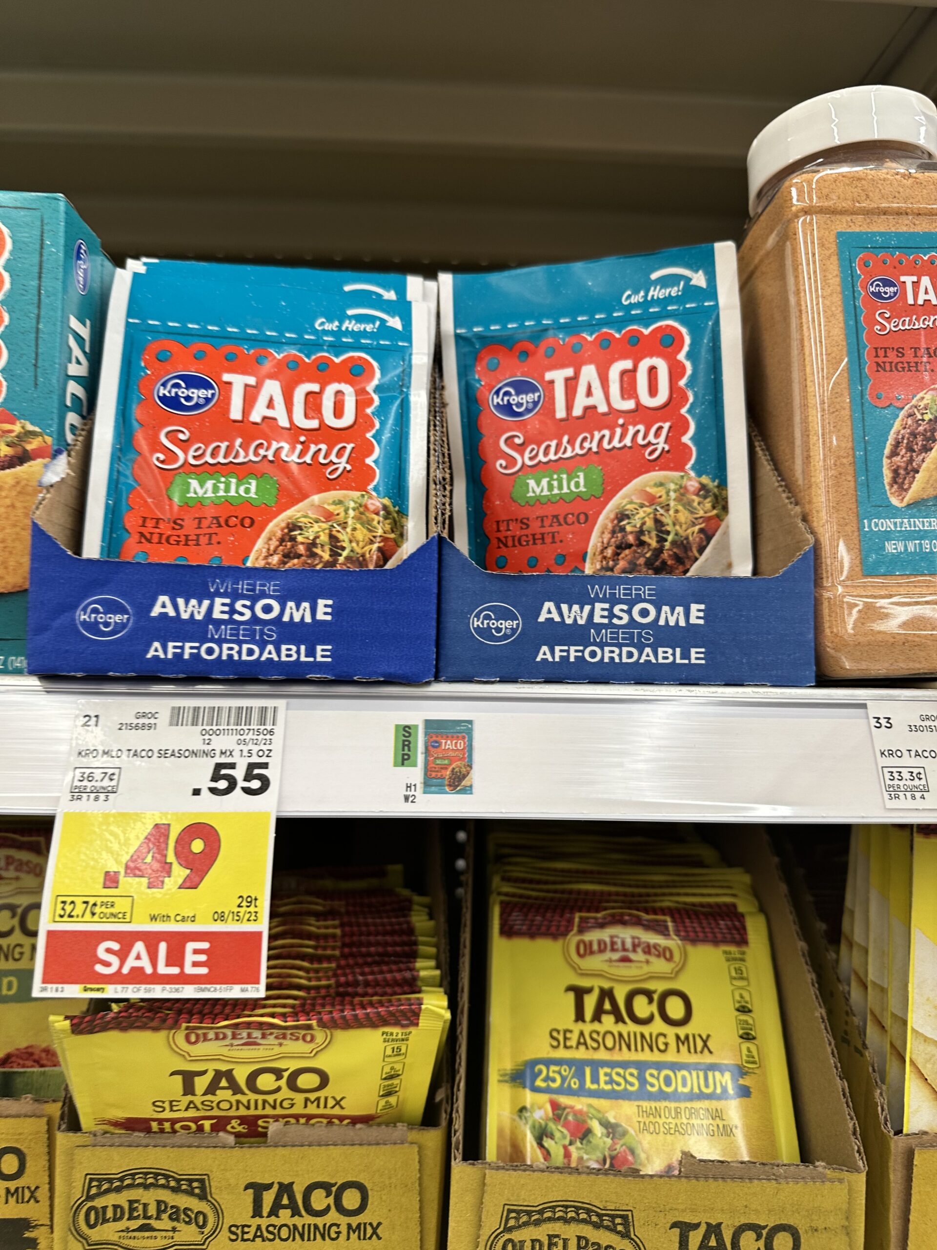 kroger taco seasoning kroger shelf image 2