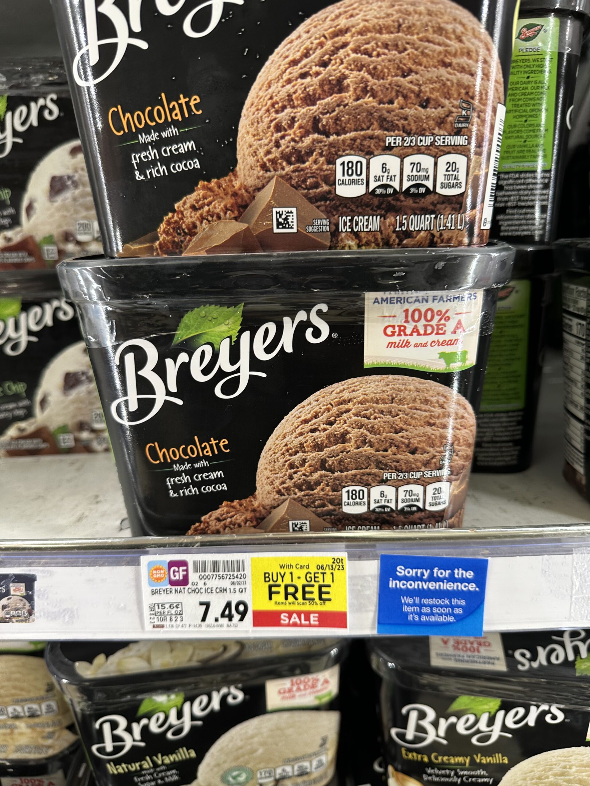 breyers ice cream kroger shelf image 16