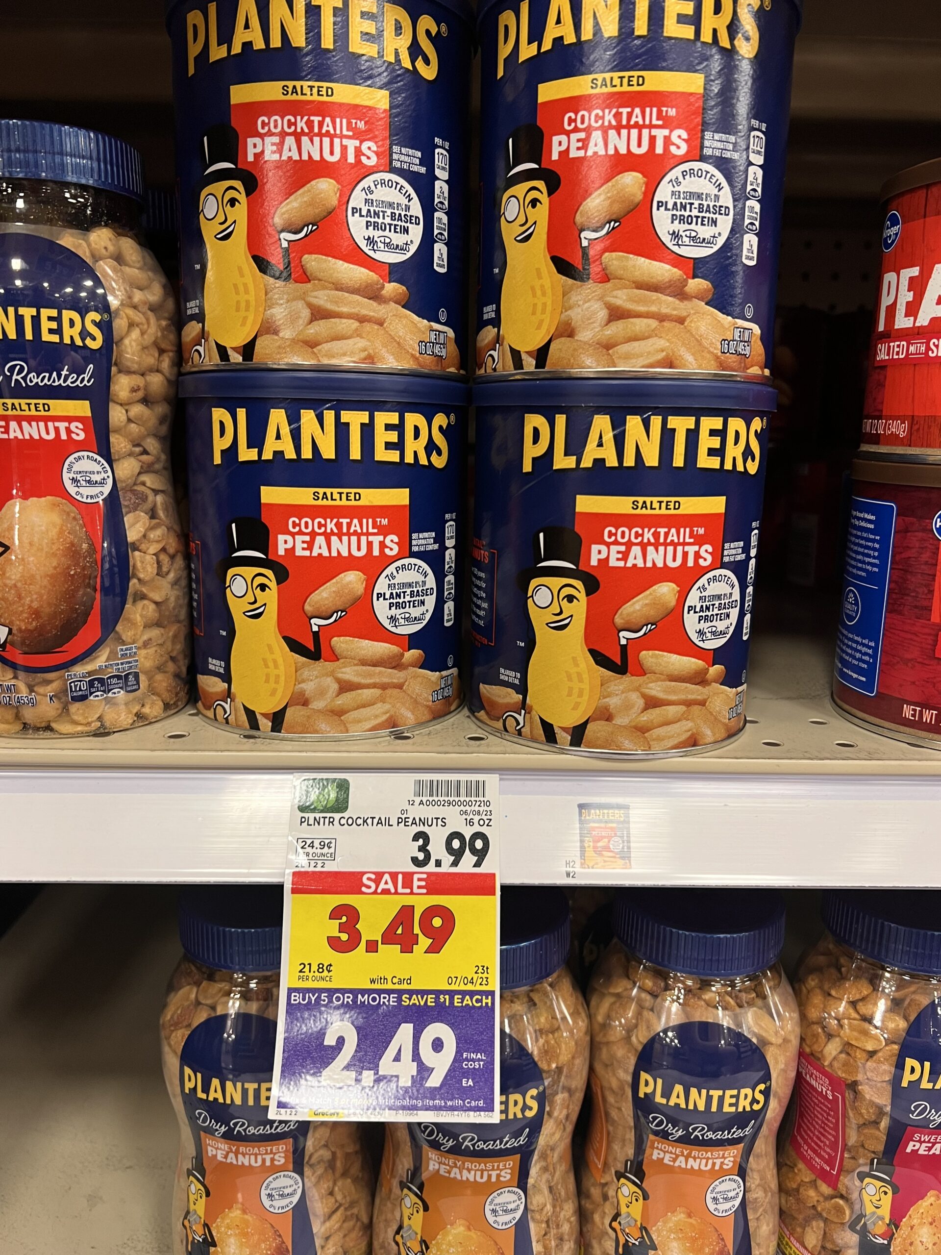 Planters Peanuts kroger shelf image 1