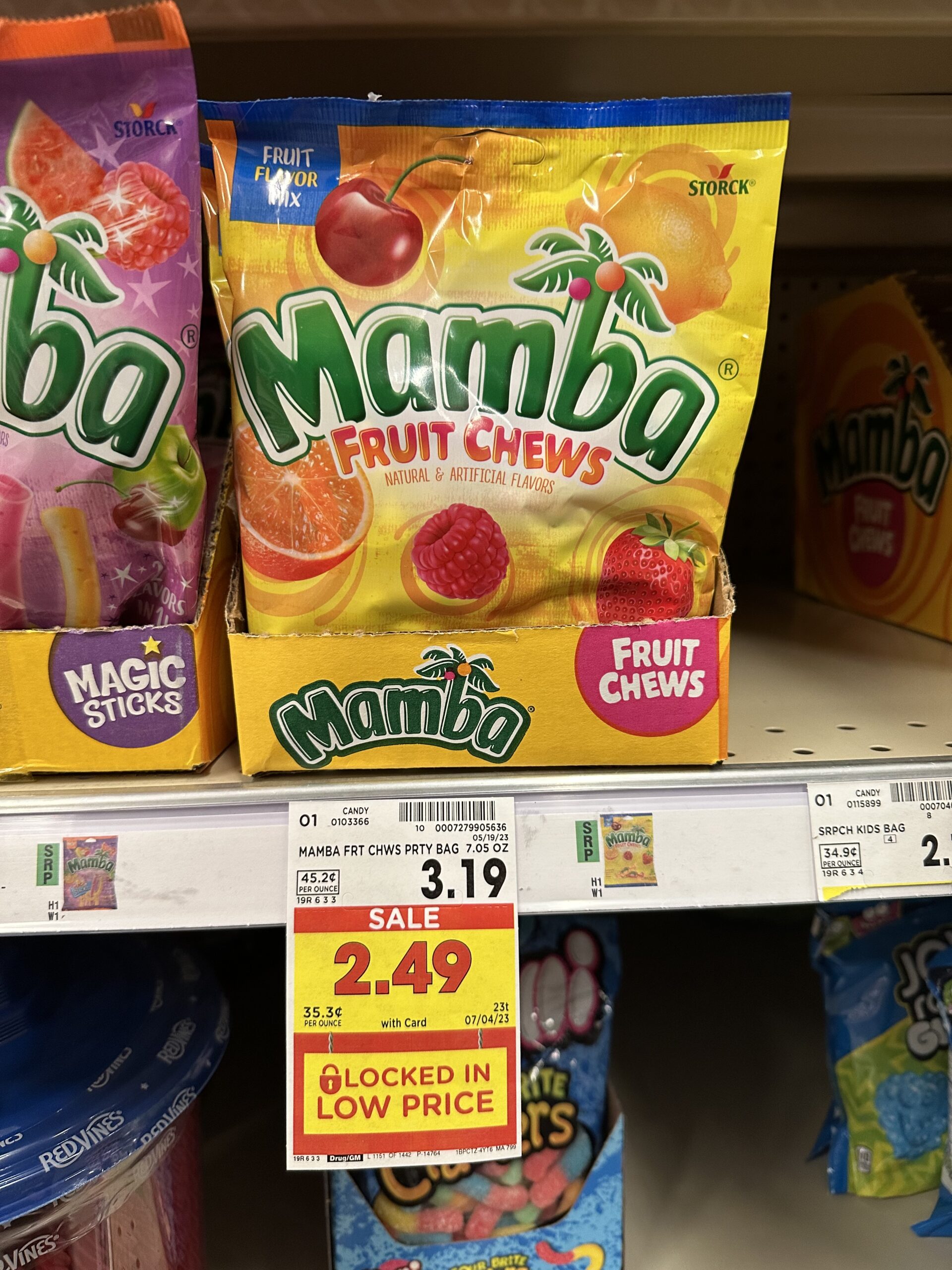 mamba fruit chews kroger shelf image 1