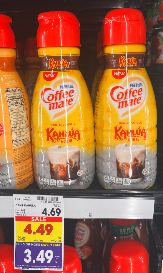 coffee mate creamer on kroger shelf