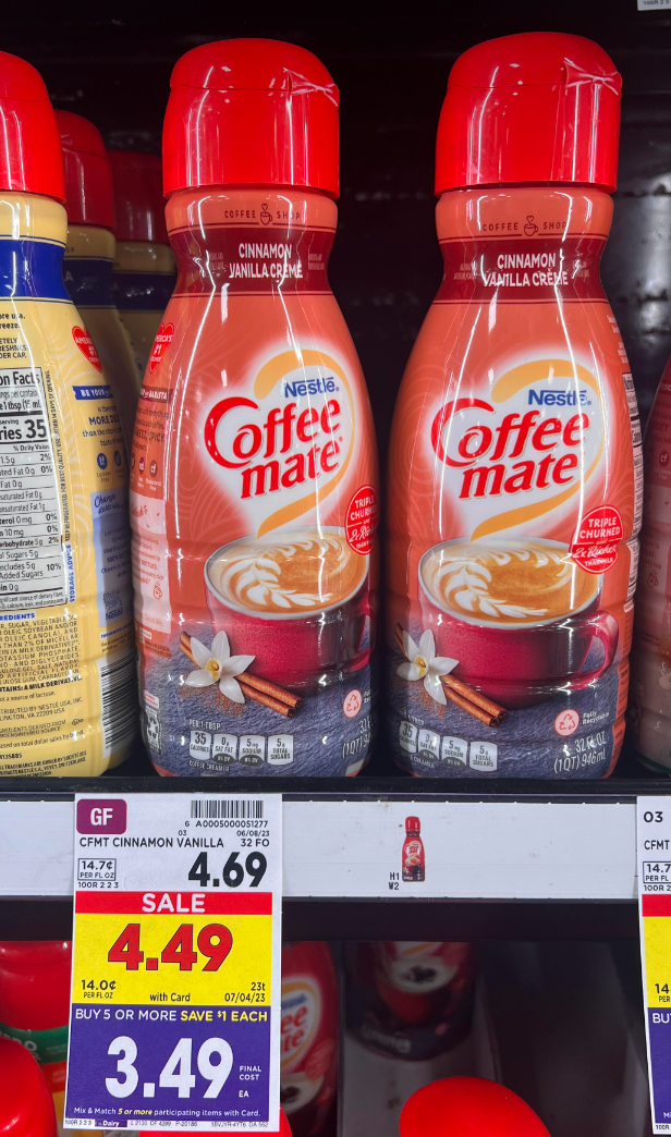coffee mate creamer on kroger shelf