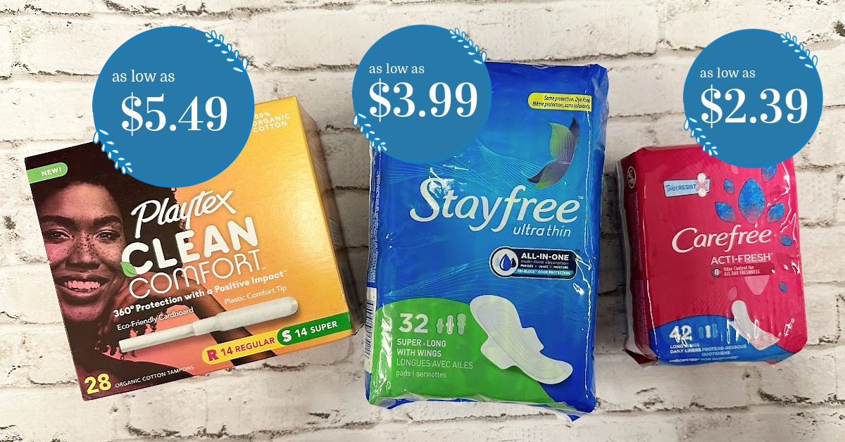 Playtex Tampons, Stayfree Pads and Carefree Liners NEW Coupon +