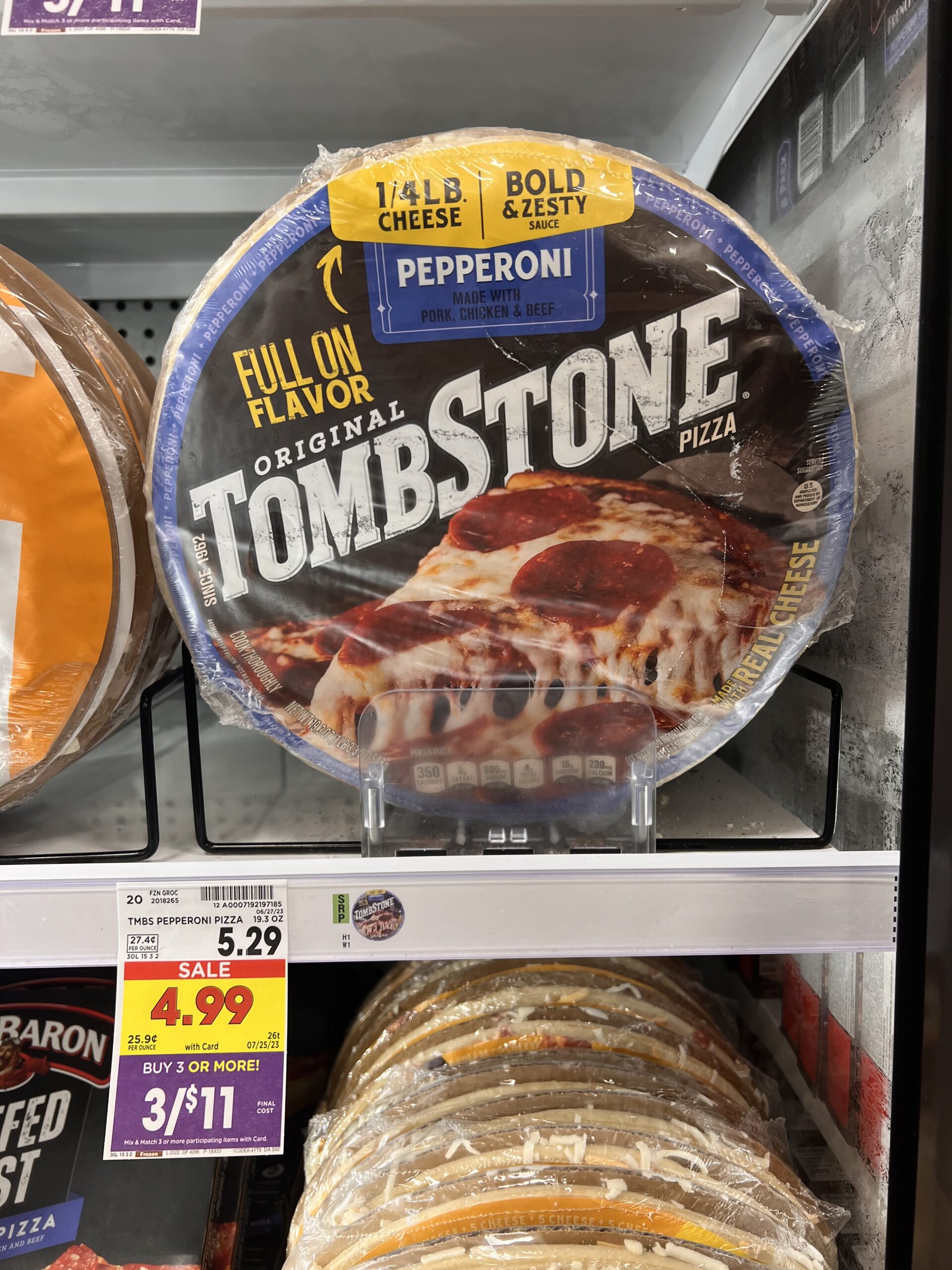 Tombstone pizza kroger shelf image 1