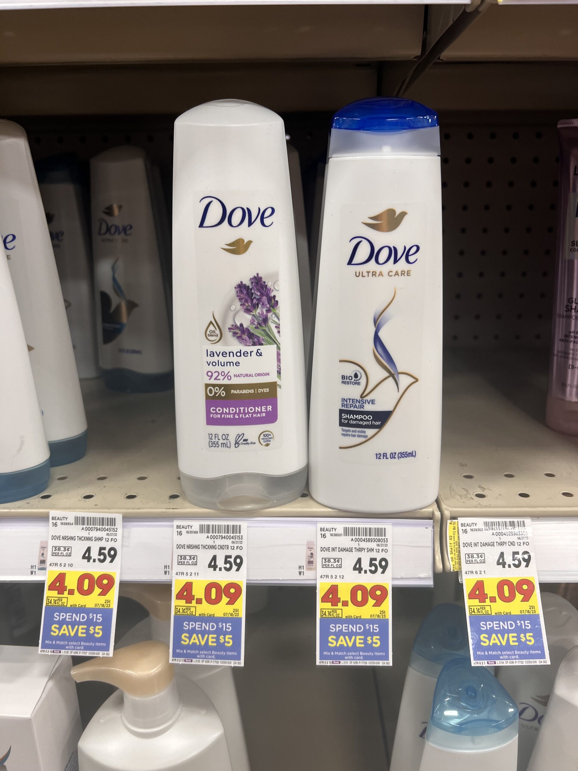 dove hair care kroger shelf image 2