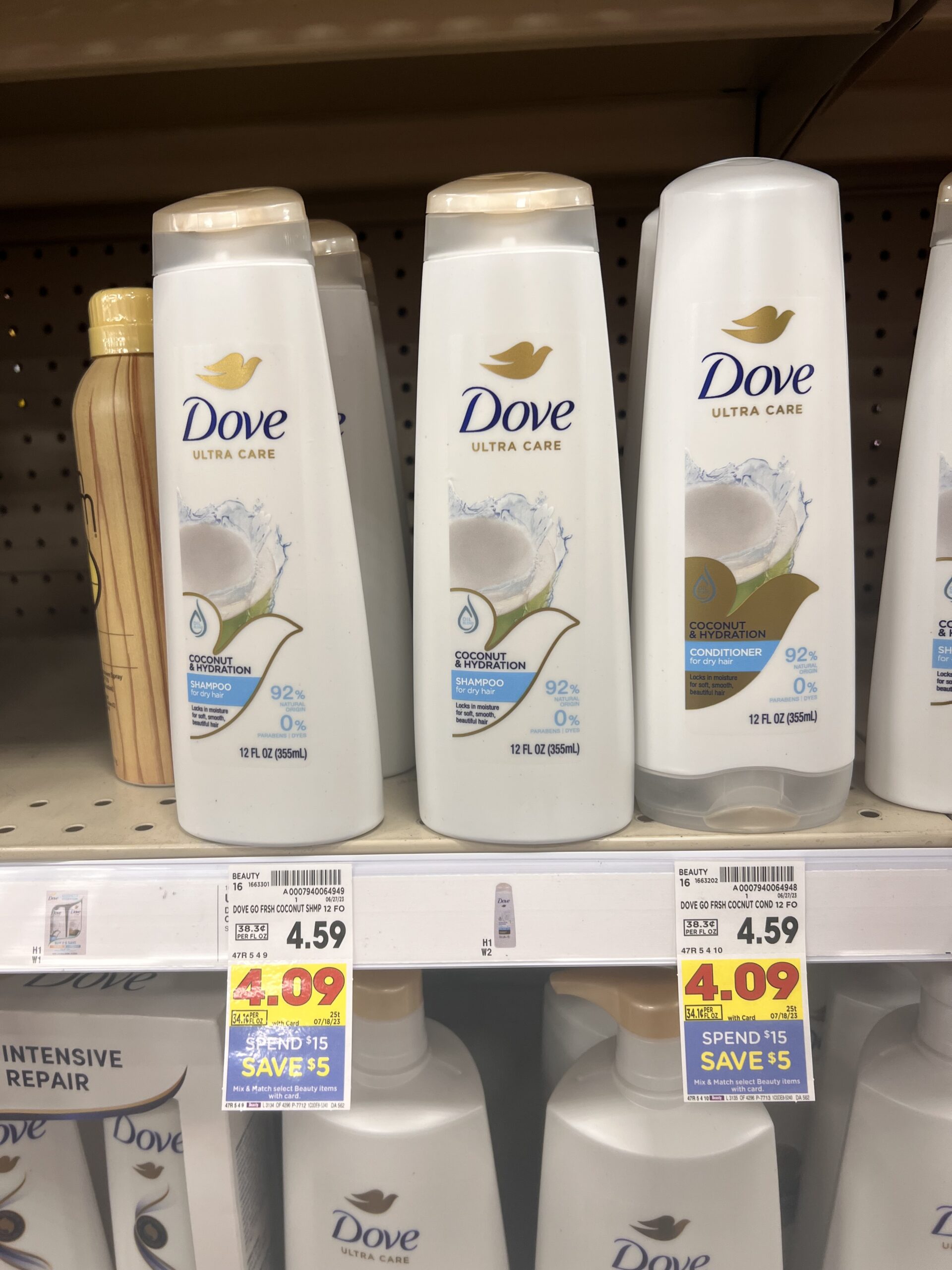 dove hair care kroger shelf image 3