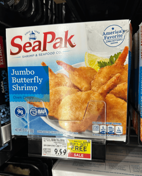SeaPak Frozen Seafood Kroger Shelf Image