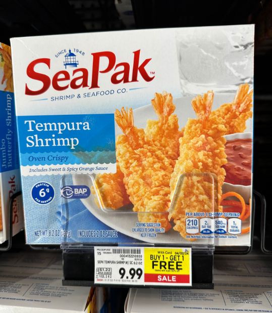 SeaPak Frozen Seafood Kroger Shelf Image