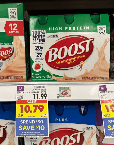 BOOST High Protein Kroger Shelf Image