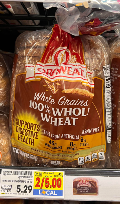 Oroweat Bread Kroger Shelf Image
