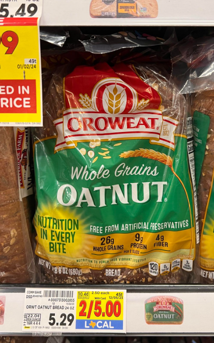 Oroweat Bread Kroger Shelf Image