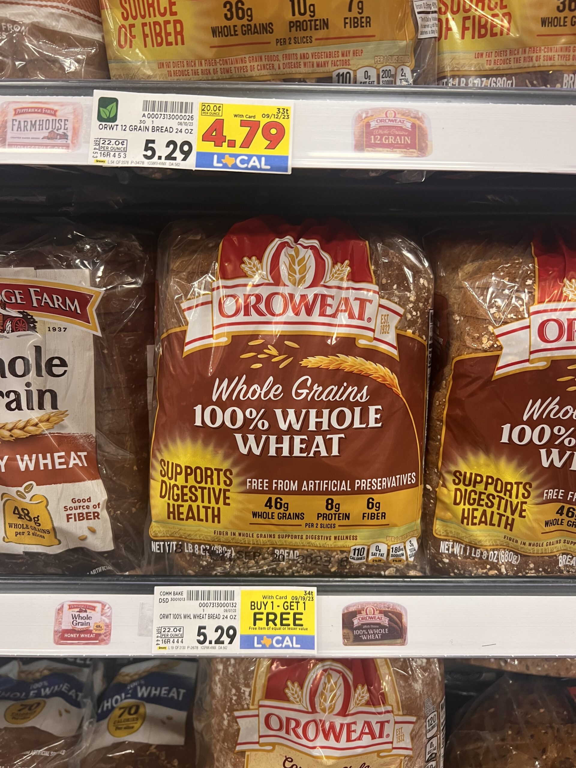 Oroweat bread kroger shelf image 1