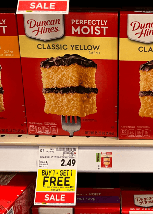 Duncan Hines Cake and Brownie Mixes Kroger Shelf Image