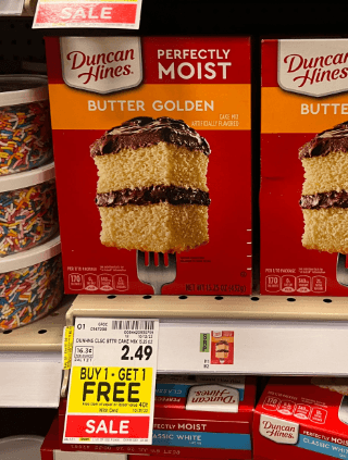 Duncan Hines Cake and Brownie Mixes Kroger Shelf Image