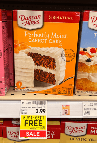 Duncan Hines Cake and Brownie Mixes Kroger Shelf Image