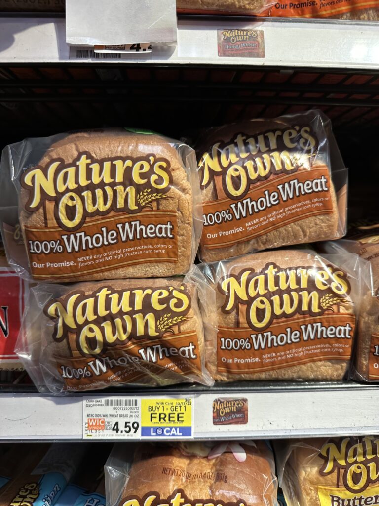 nature's own bread kroger shelf image 2