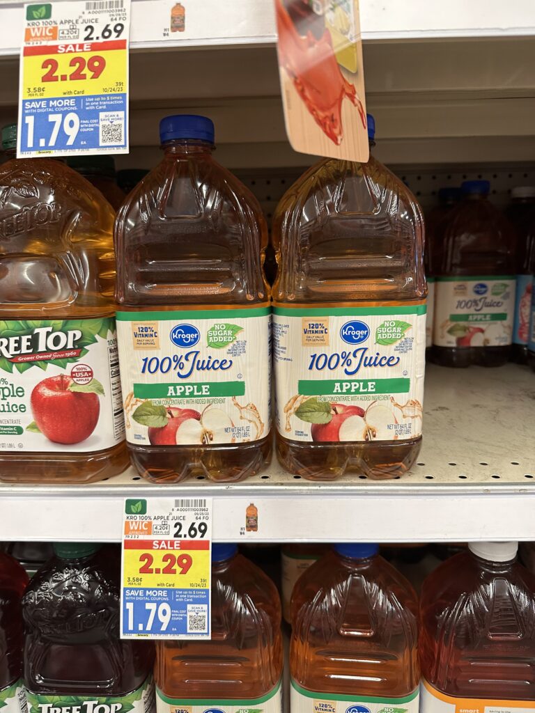 kroger apple juice shelf image