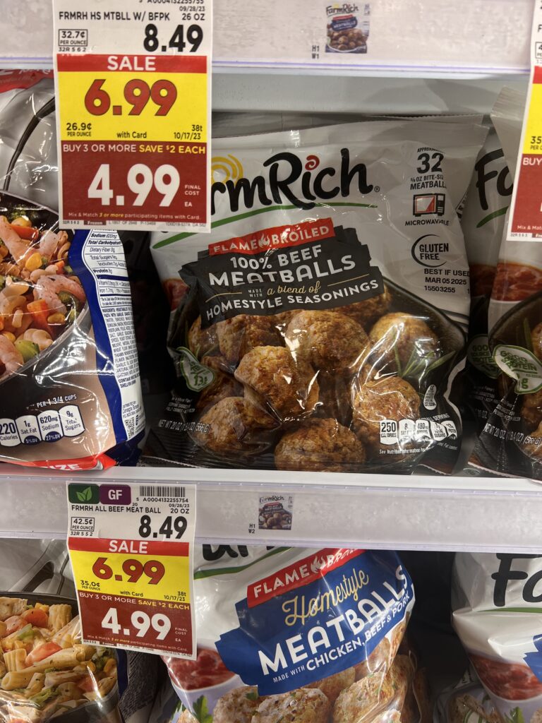 farm rich meatballs kroger shelf image 3