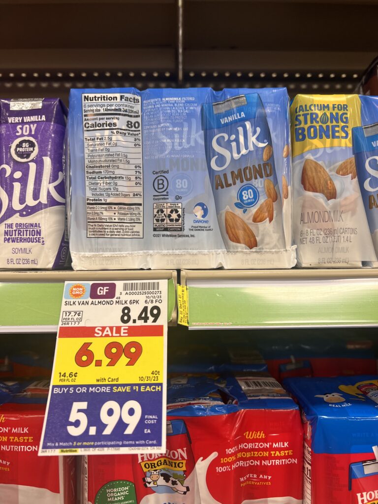 silk almond milk kroger shelf image 1