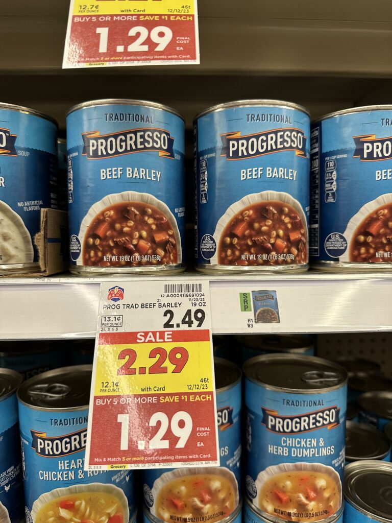 progresso soup kroger shelf image