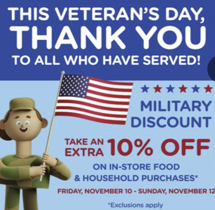 Kroger Military Discount Veterns Day