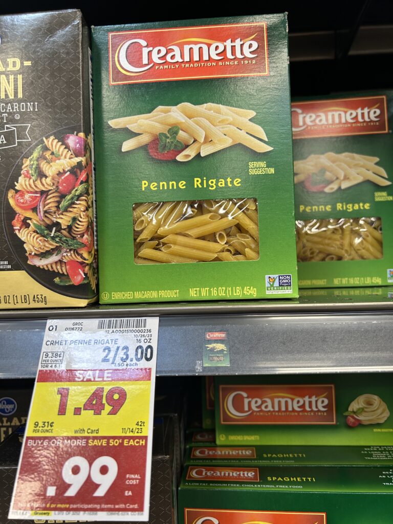 creamette pasta kroger shelf image 3
