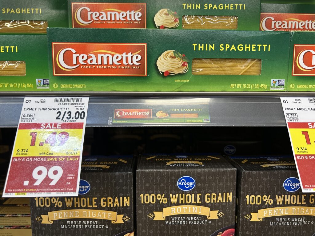 creamette pasta kroger shelf image 7
