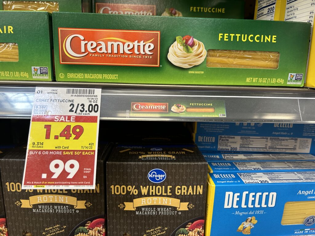 creamette pasta kroger shelf image 8