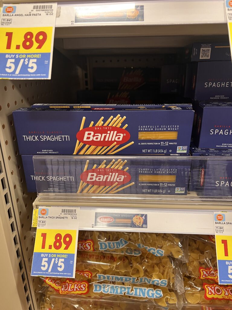 barilla pasta kroger shelf image