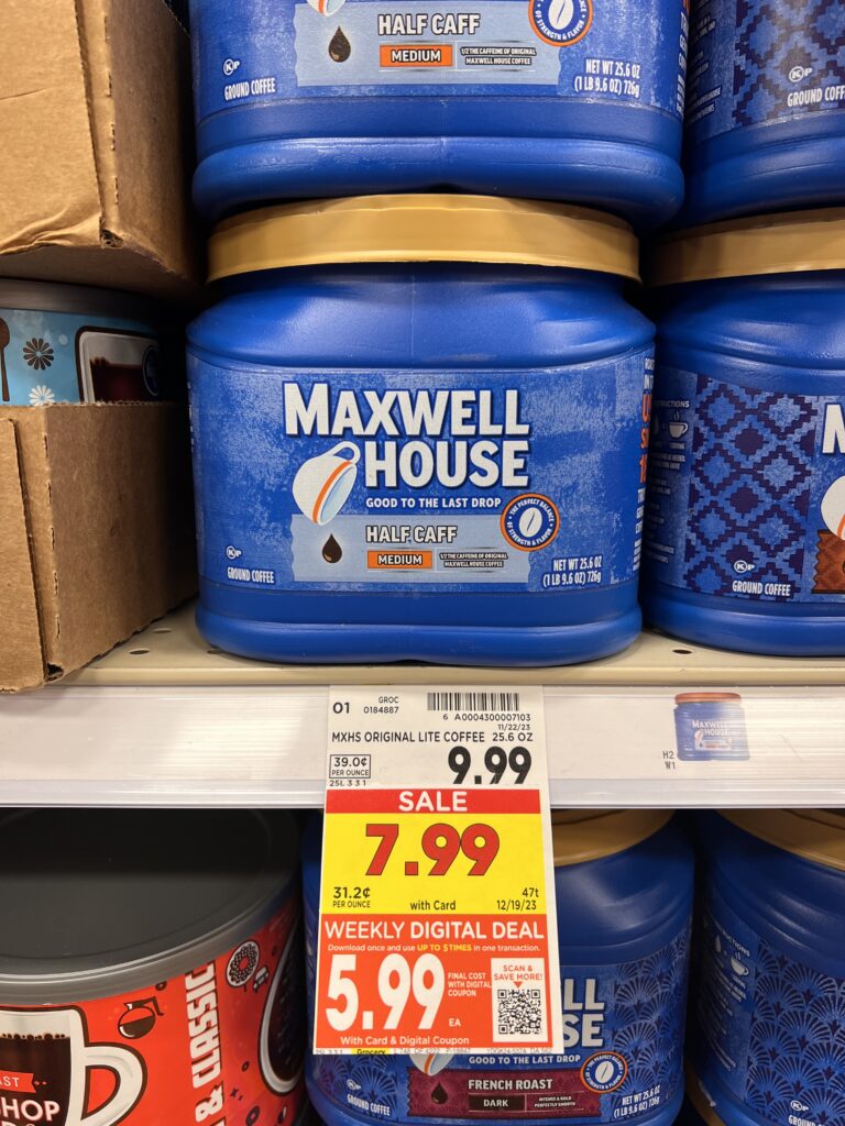 maxwell house coffee kroger shelf image 