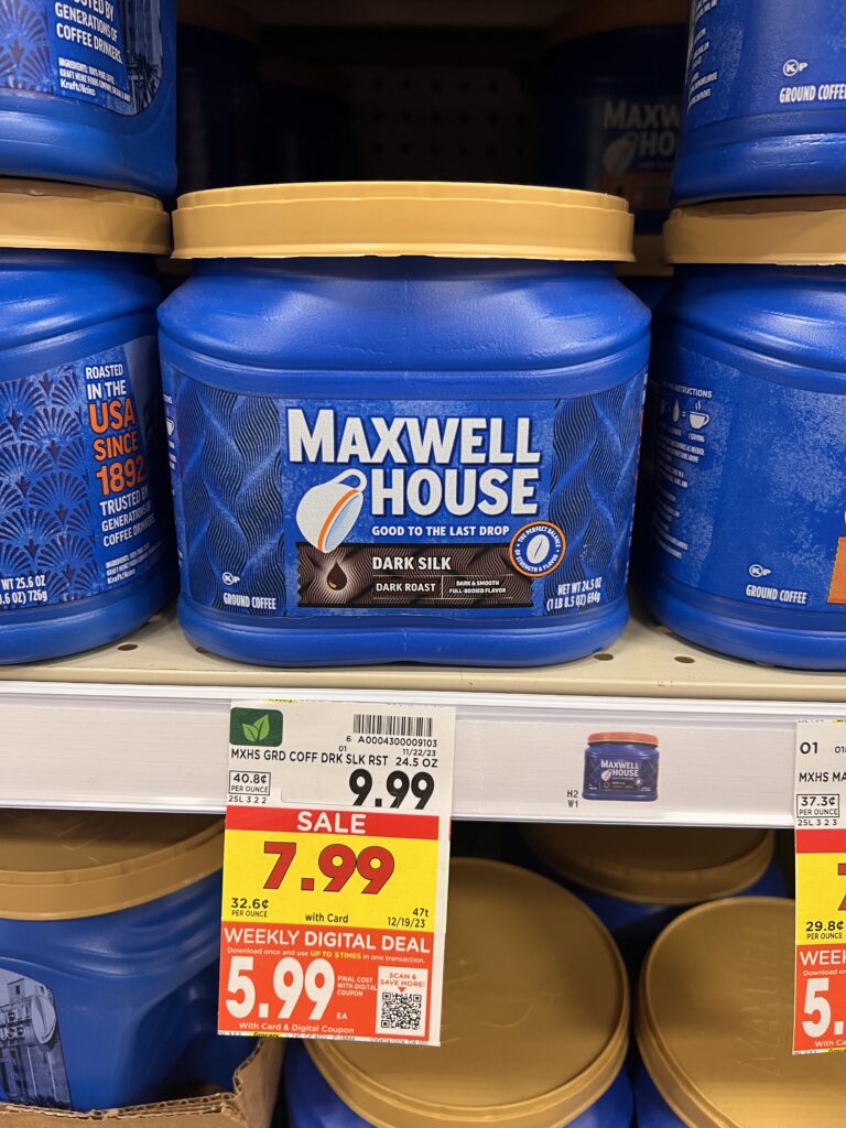 maxwell house coffee kroger shelf image 