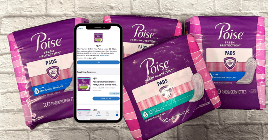 Poise Pads Kroger Digital Coupon