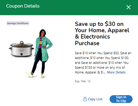 home apparal and electronics coupon kroger