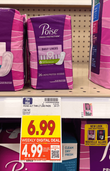 poise pads kroger shelf image 