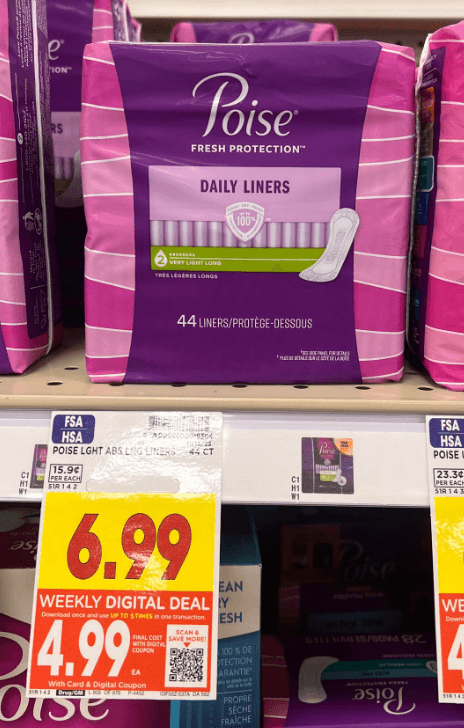 poise pads kroger shelf image 