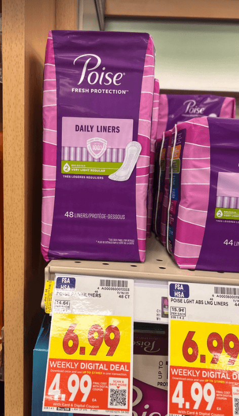 poise pads kroger shelf image 