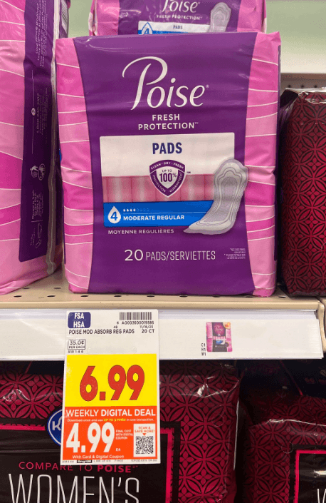 poise pads kroger shelf image 