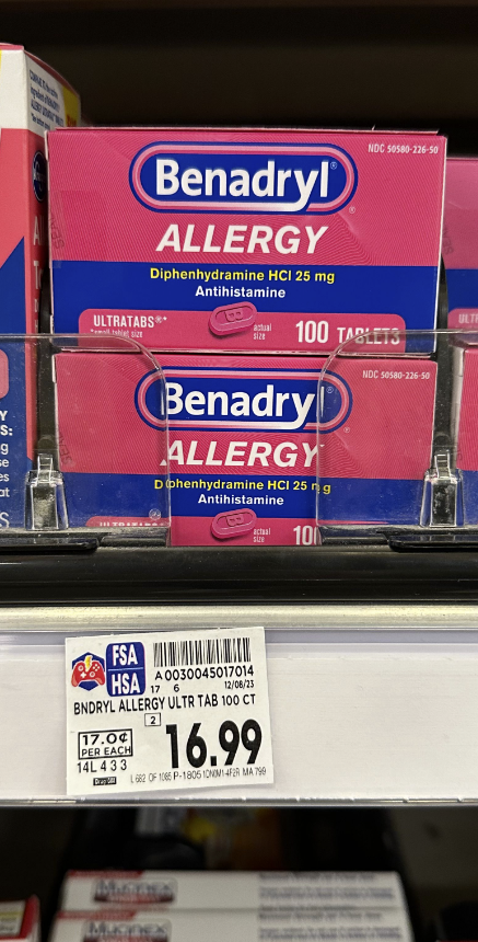 Benadryl Allergy Kroger Shelf Image