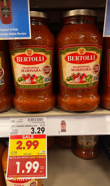 Bertolli Pasta Sauce Kroger Shelf Image 1