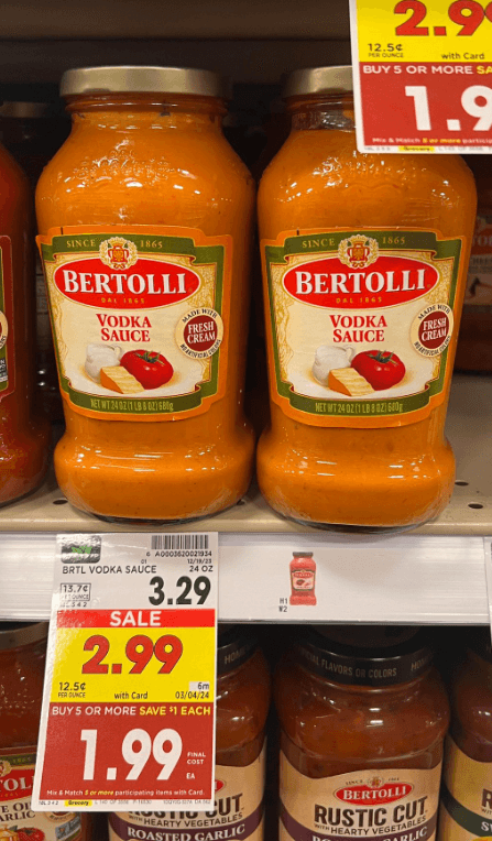 Bertolli Pasta Sauce Kroger Shelf Image 1