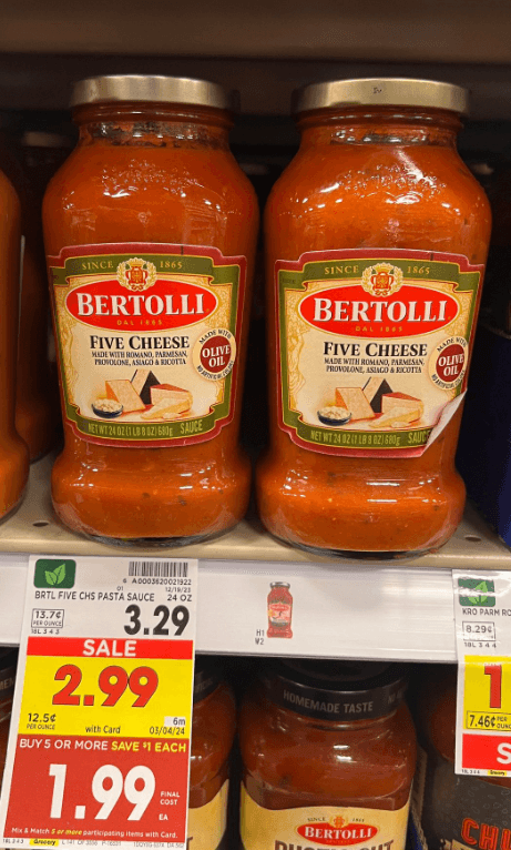 Bertolli Pasta Sauce Kroger Shelf Image 1