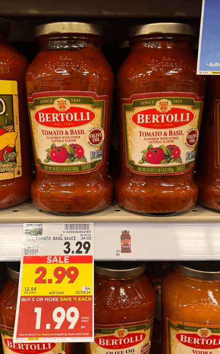 Bertolli Pasta Sauce Kroger Shelf Image 1
