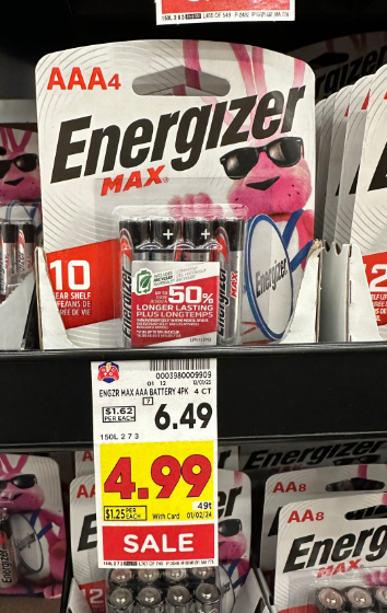 Energizer AAA Kroger Shelf Image