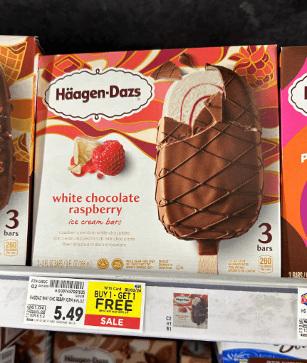 Haagen-Dazs Ice Cream Bars Kroger Shelf Image