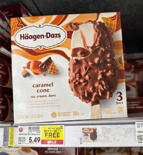 Haagen-Dazs Ice Cream Bars Kroger Shelf Image