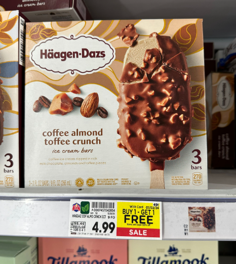 Haagen-Dazs Ice Cream Bars Kroger Shelf Image