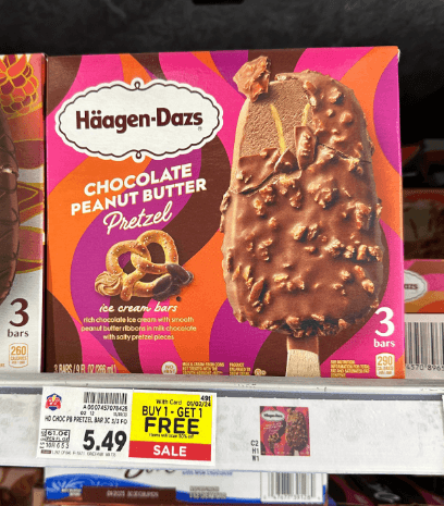 Haagen-Dazs Ice Cream Bars Kroger Shelf Image