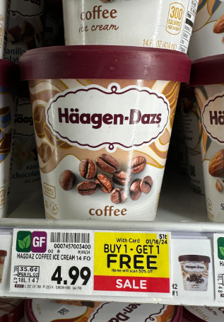 Haagen-Dazs Ice Cream Kroger Shelf Image