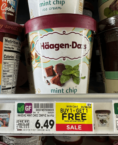 Haagen-Dazs Ice Cream Kroger Shelf Image